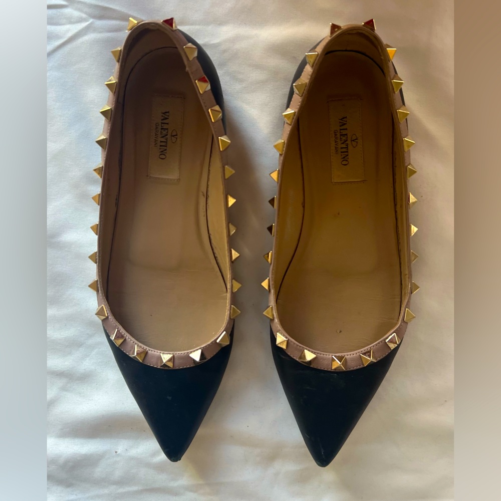 Valentino Garavani rockstud flats, black, size 35 1/2